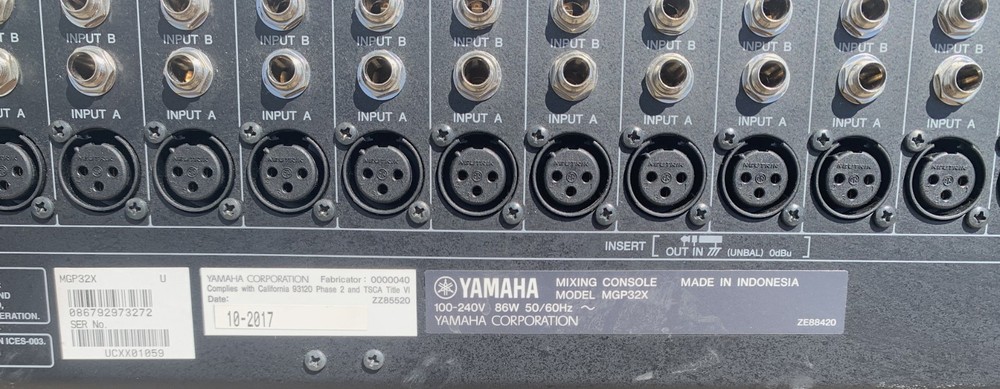 Yamaha Mixing Console Model MGP32X 32 Channels Tested