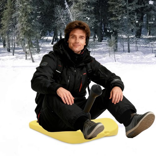 Sled Snow Board Tool Sledding Snowboard w/ Handle & Pull Rope for Kid Winter Fun