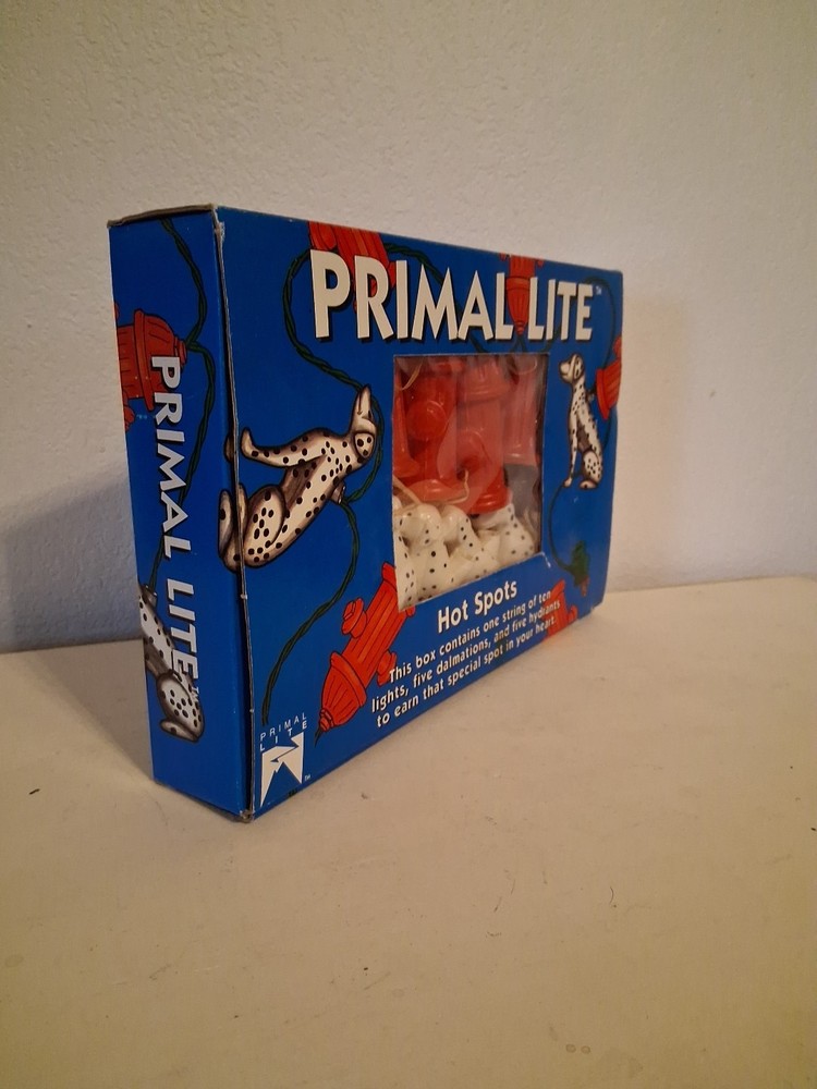1993 Primal Lite HOT SPOTS Dalmations & Fire Hydrants Blow Mold String Lights