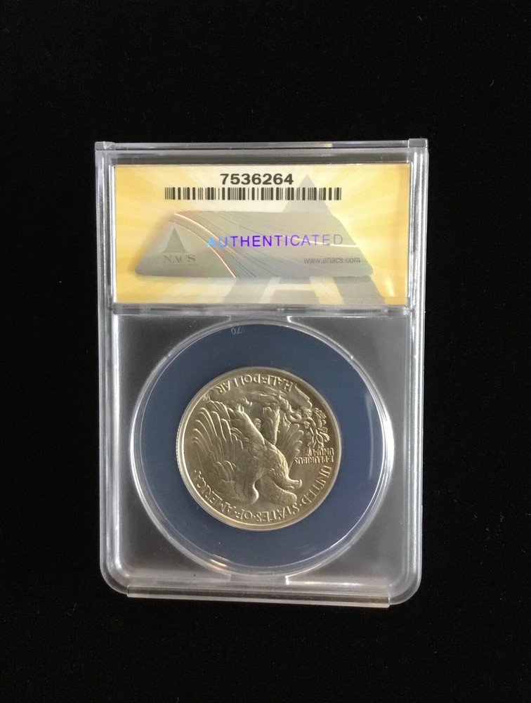 1937 50c Walking Liberty Silver Half Dollar - ANACS MS 63