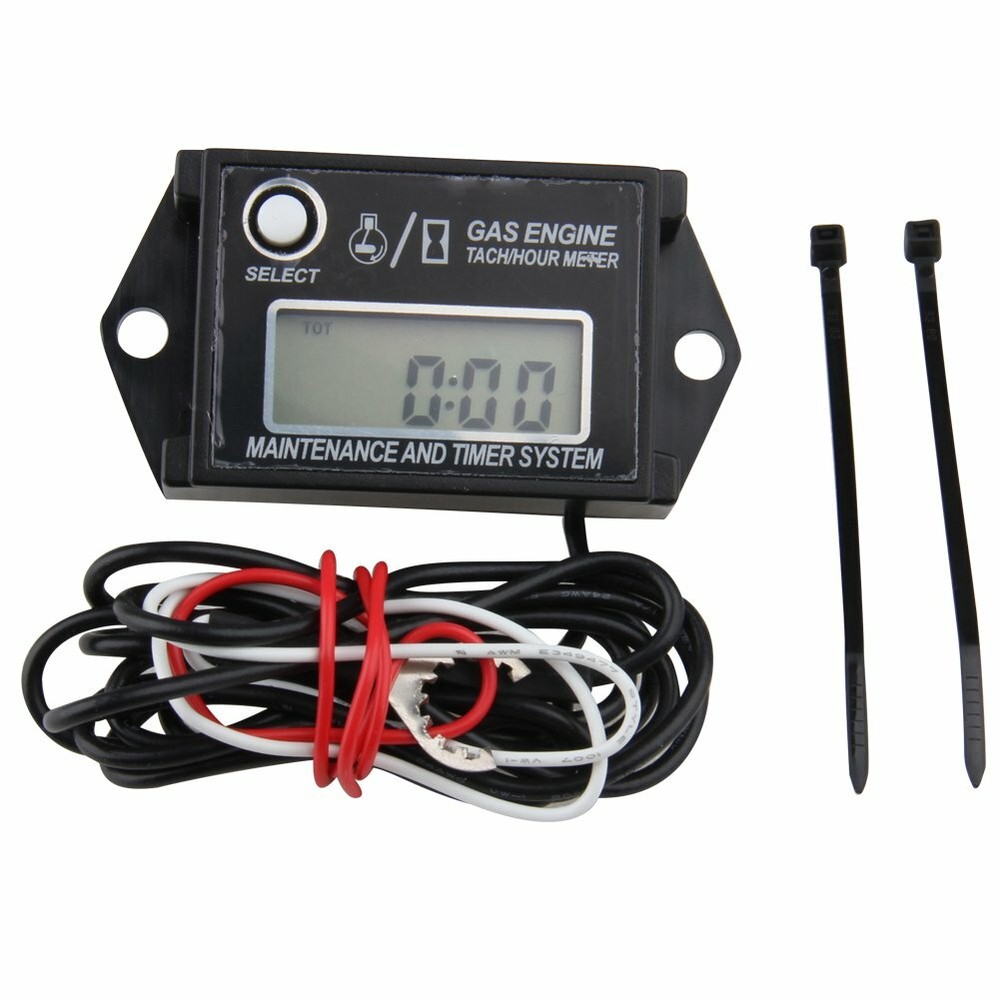 Small Engine Tachometer Hour Meter: Digital Inductive Waterproof Tiny Tach Meter