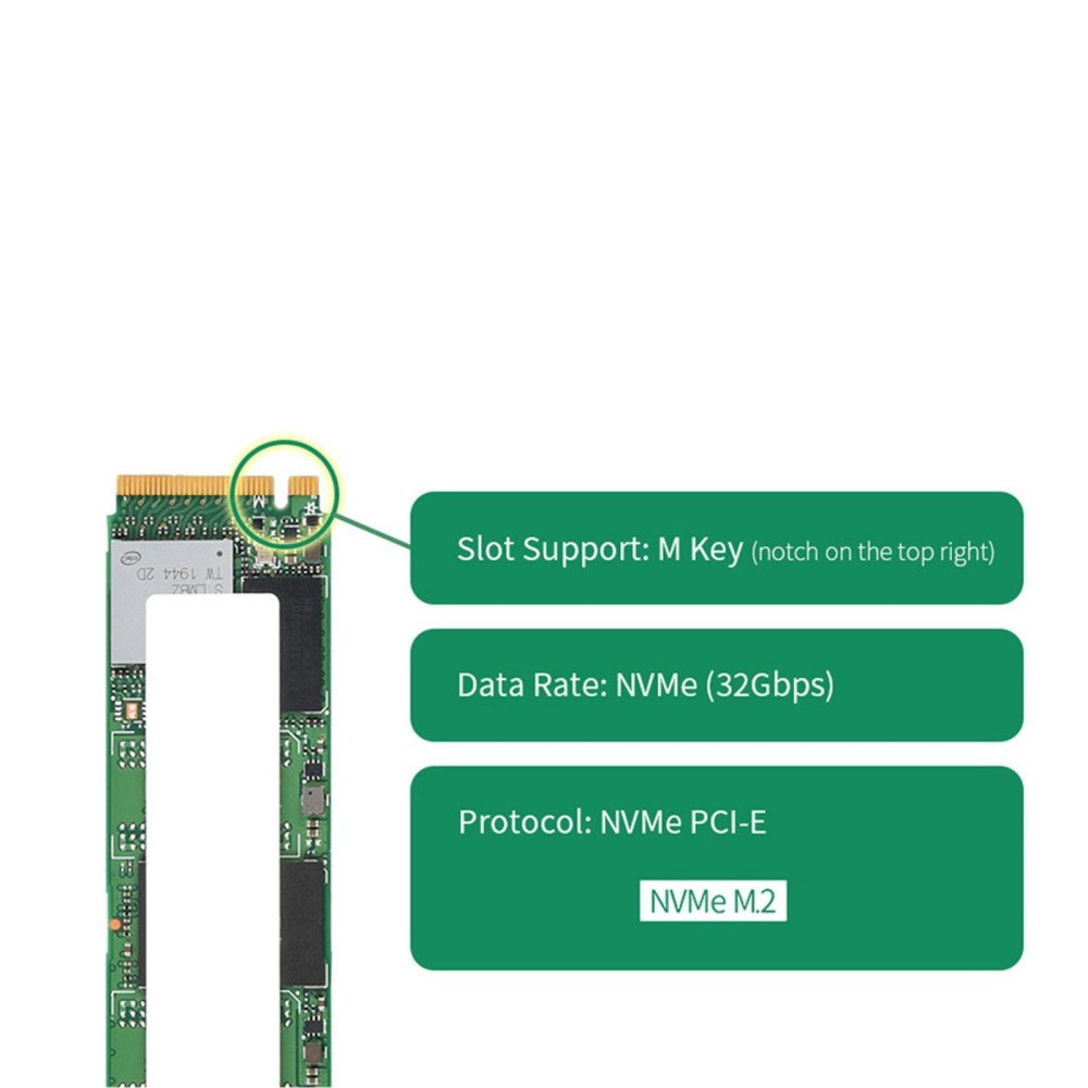 PCIe to M.2 Adapter Card with LED Light for Raspberry Pi RPI Compute Module 4 b