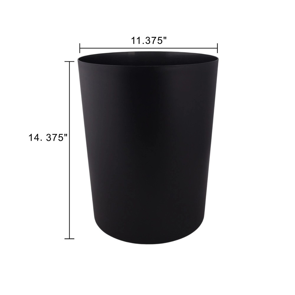 2 pack Mainstays Bathroom Trash Can, 5 Gallon Plastic Garbage Bucket Black