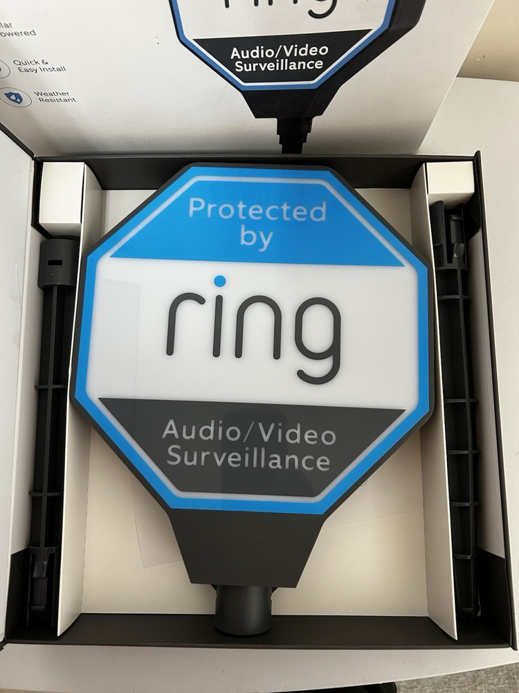 Ring Solar Security Sign Solar Powered Security Illuminated Sign