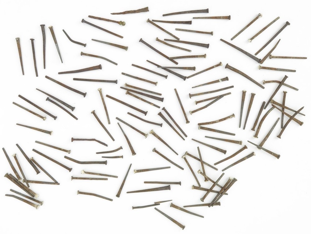 100+ Antique Square Nails, 2"-3" Length, Various Widths