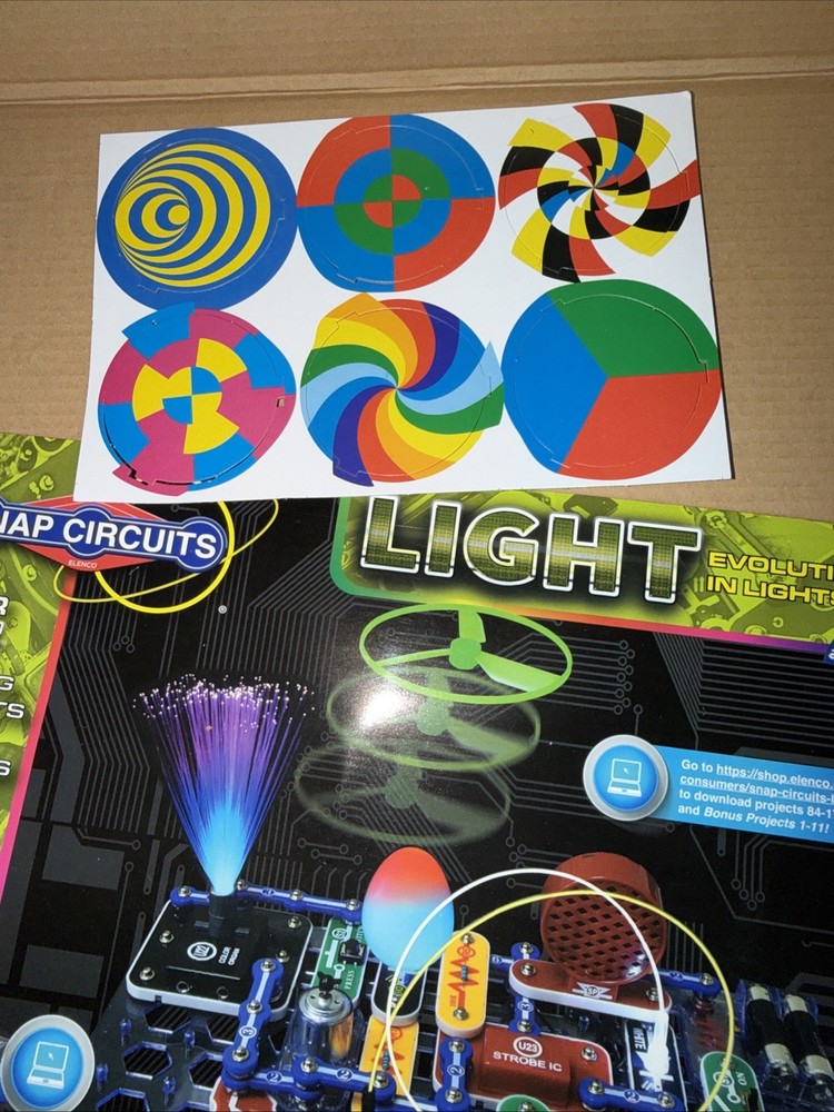 Snap Circuits LIGHT Electronics Exploration Kit Opened Box SCL-175 Fiber Optics