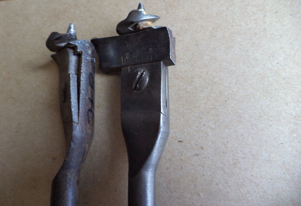 Two Vintage unbranded adjustable wood boring bit