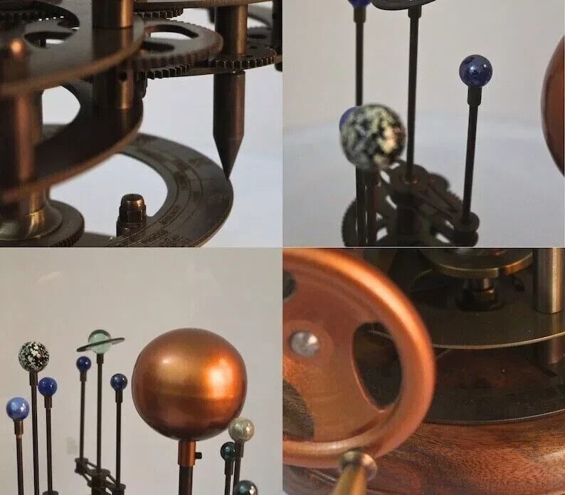 Solar System Celestial Model Fully Functional Antique Orrery with Saturn