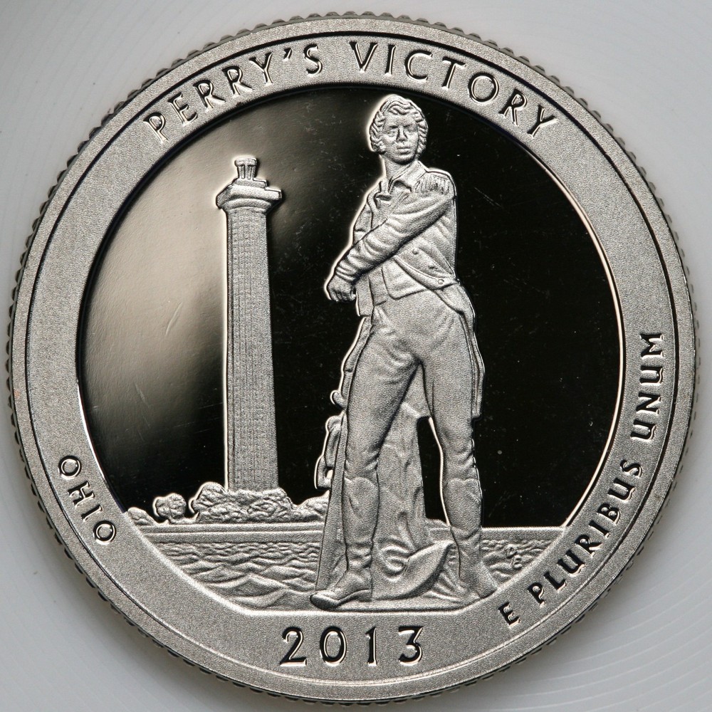 2013 S Gem Proof DCam Perry's Victory ATB Quarter CN-Clad