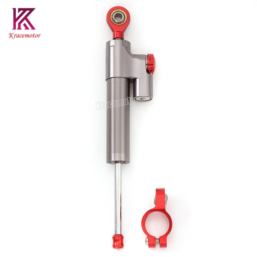 CNC Universal For Sprtobike Scooter ATV Steering Stabilizer Damper Linear Gray
