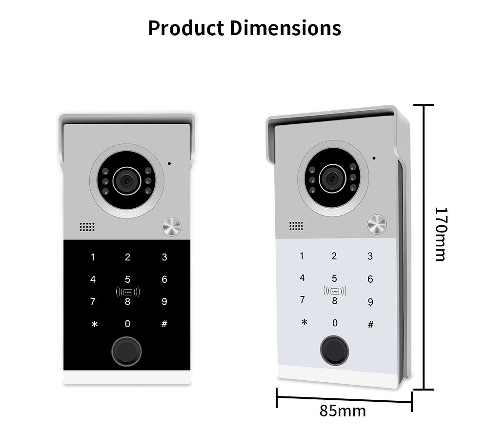 All-in-One Video Intercom Access Control System with Card,Password & Fingerprint