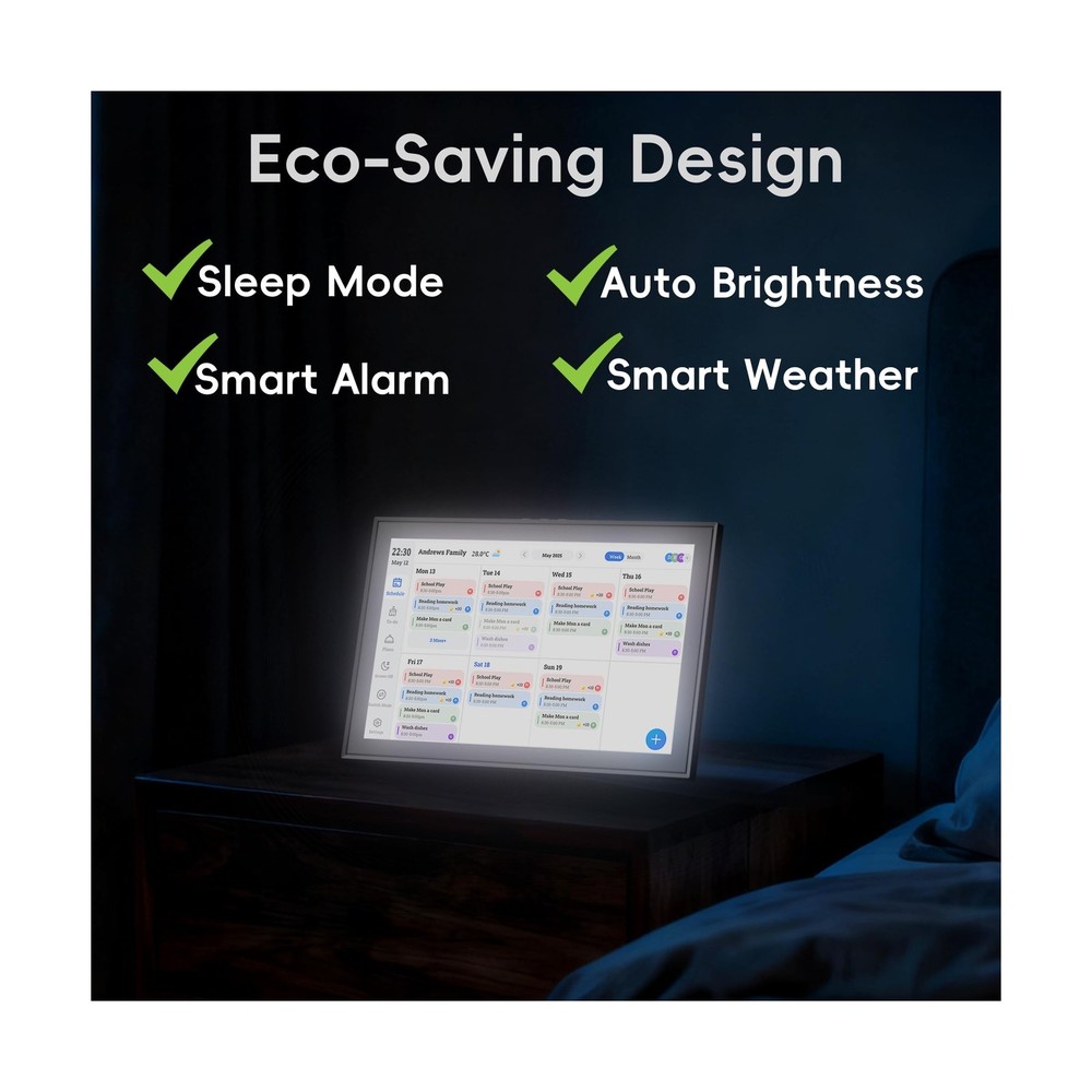 Digital Calendar Wall Planner Electronic Calendar & Chore Chart, Smart Touchs...