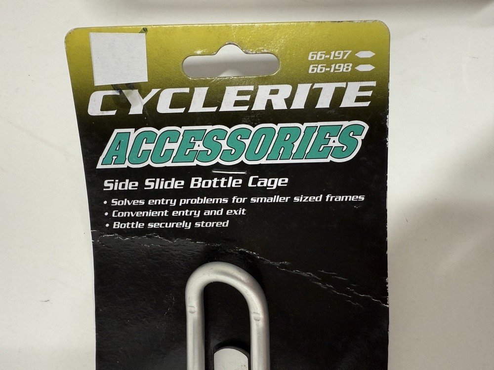 Side Slide Bottle Cage RIGHT or LEFT Side Loading Silver Bicycle Cyclerite NEW