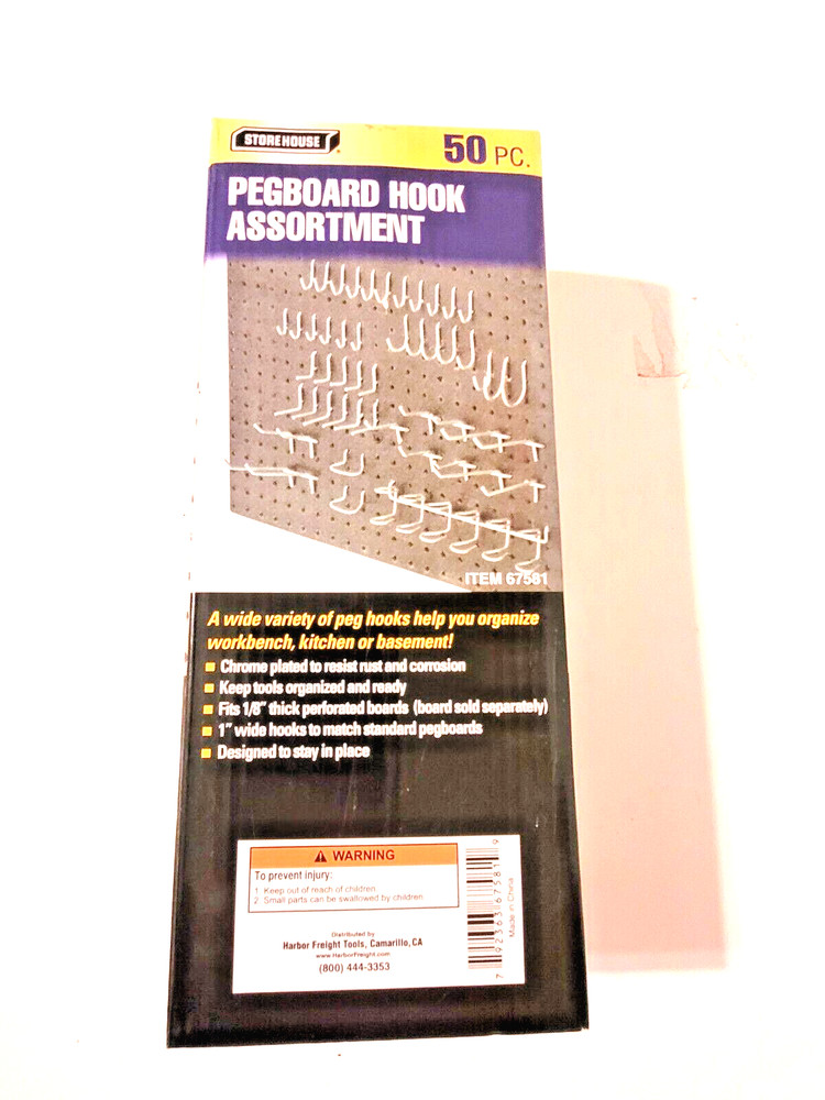 Storehouse 50pc. Pegboard Hook Assortment: Fits 1/8" Thick Boards