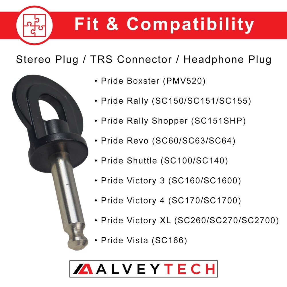 Key (Stereo Plug Style) with Flat Circle Head for Pride Mobility Revo (SC60)