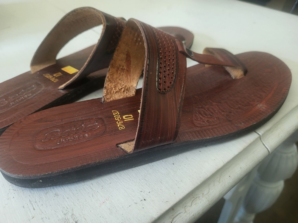 Bata Jubilee Brown Leather Men's Slippers - 10