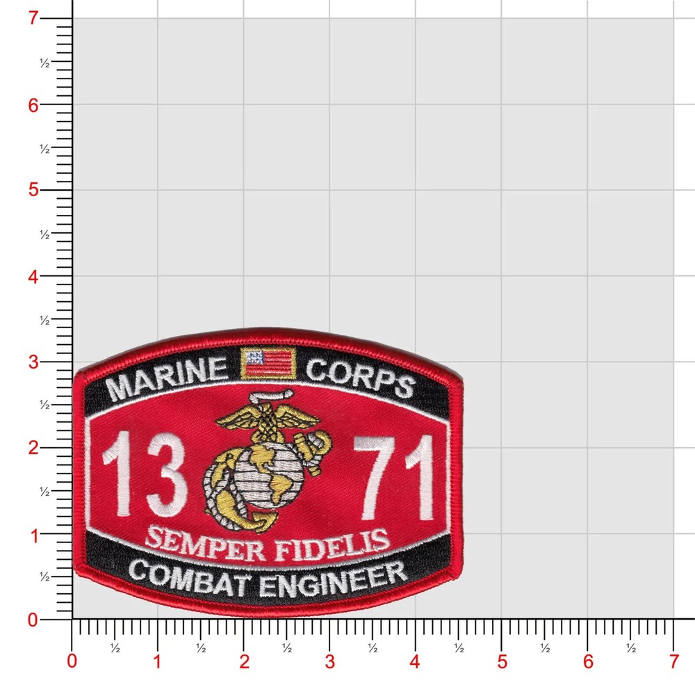 4.5" MARINE CORPS MOS 1371 COMBAT ENGINEER EGA EMBROIDERED PATCH