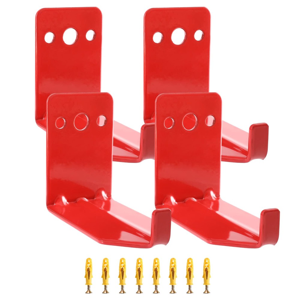 Fire Extinguisher Mount - 4 Pack Wall Hooks for 5 to 40 Lb Extinguishers, Uni...