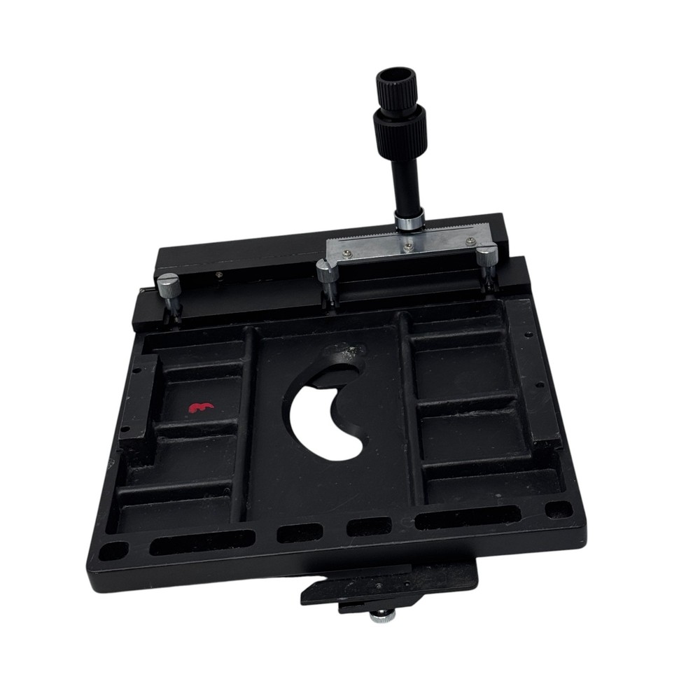 Microscope Mechanical Stage – Adjustable X-Y Slide Platform with Ruler and Knob