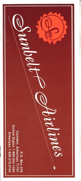 Sunbelt Airlines timetable 1983/02/01