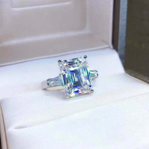 2.5Ct Lab Created VVS1 Diamond Three-Stone Engagement Ring 14K White Gold Finis