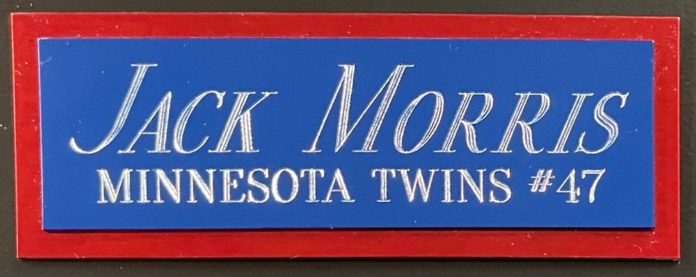 JACK MORRIS TWINS NAMEPLATE FOR AUTOGRAPHED SIGNED Baseball Display CUBE CASE
