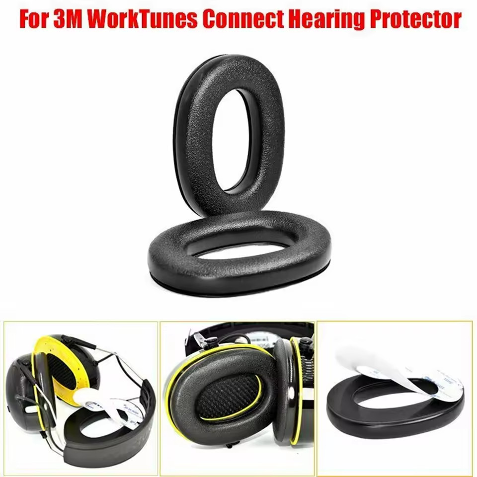 2pcs Black Ear Pads Cushions Earmuff For 3M WorkTunes Connect Hearing Protector