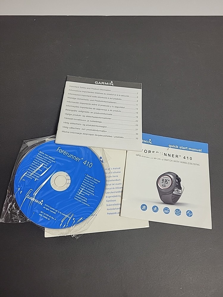 Garmin Forerunner 410 CD QUICK START MANUAL
