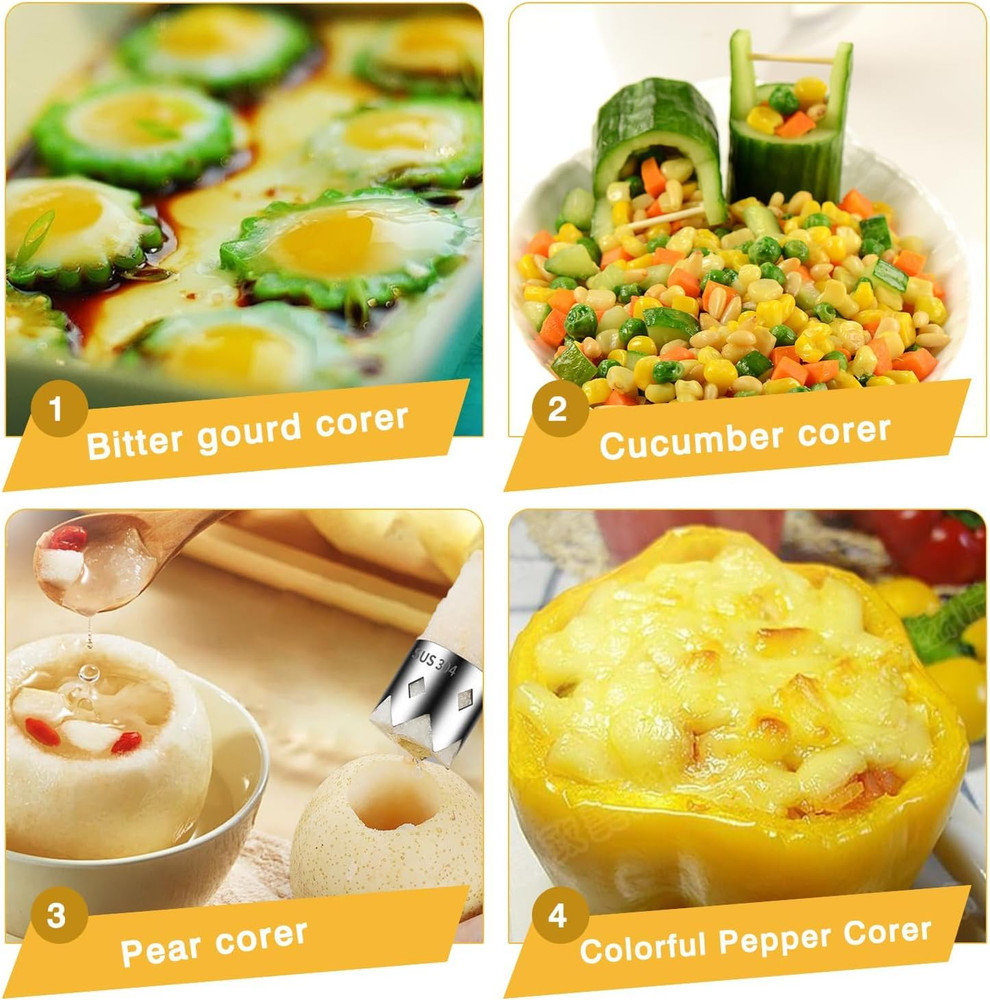 2 PCS Red Bell Pepper Seed Corer-Multifunctional Fruit and Vegetable Core Remove