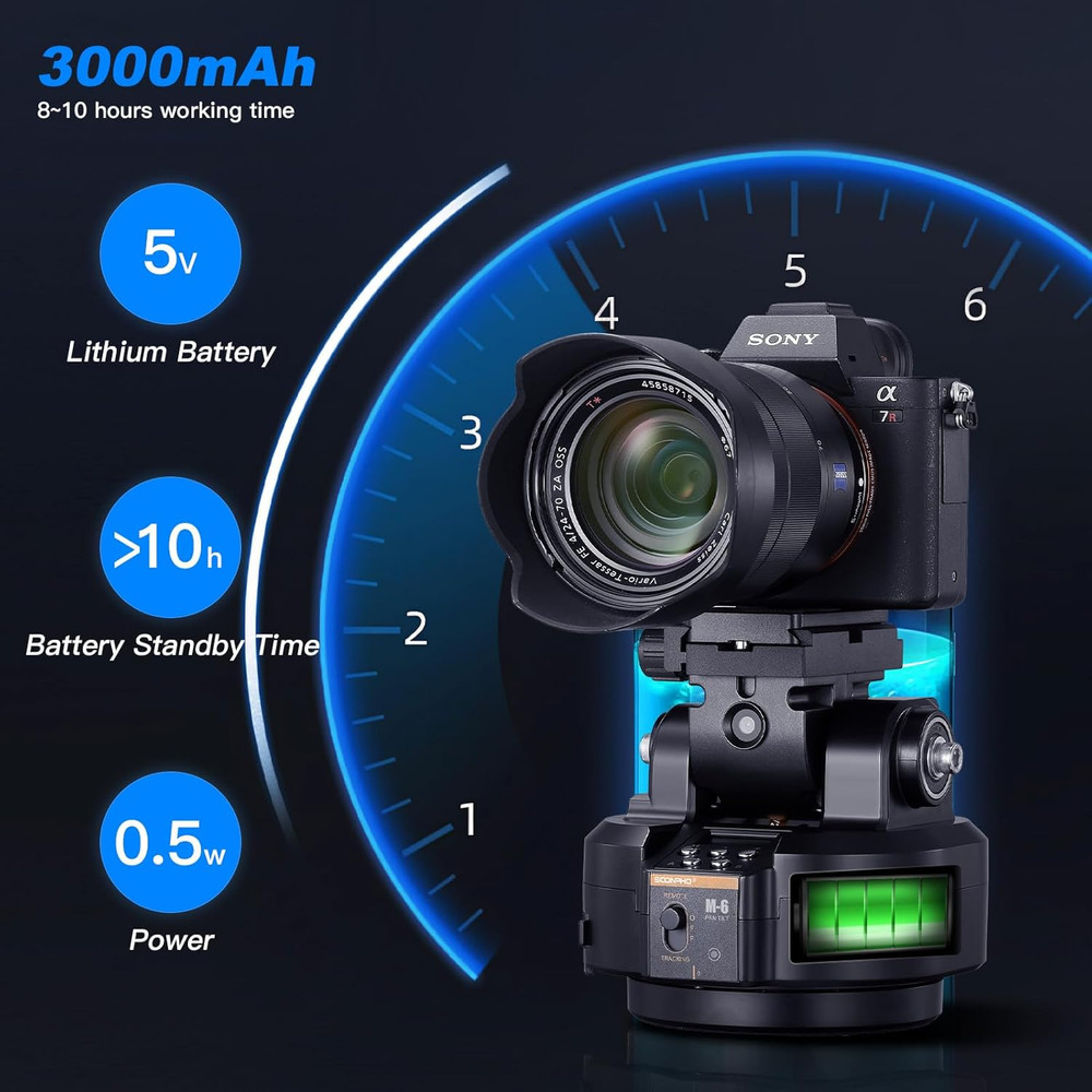 M6 Auto Face Tracking Motorized Rotating Panoramic Tripod Head, Remote Control 3