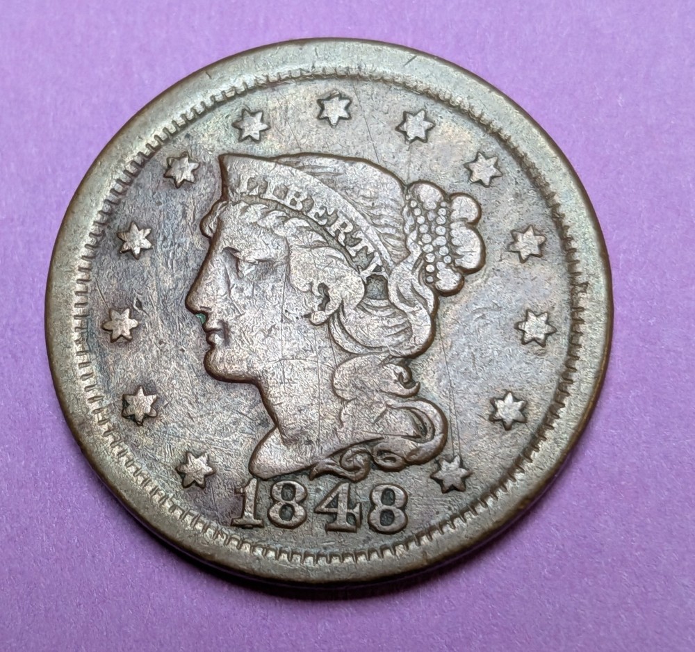 1848 Braided Hair Large Cent