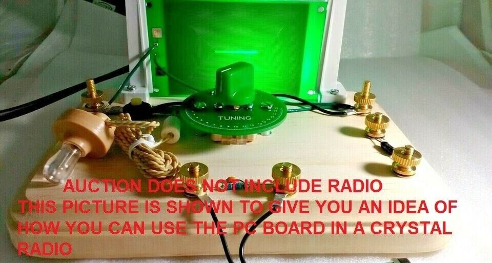 Black 350uh Crystal Radio Spiral Coil Rectangular Printed Circuit Board