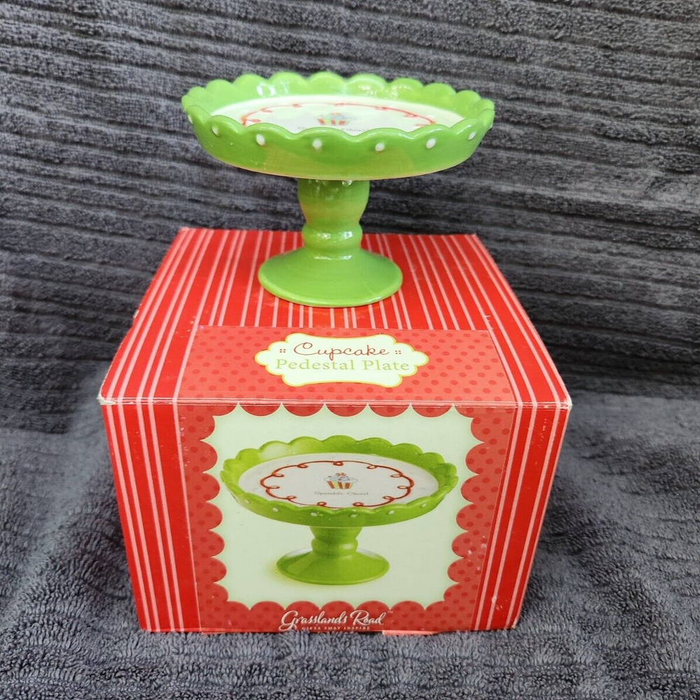 Grasslands Road Ceramic Pedestal Cupcake Server NEW
