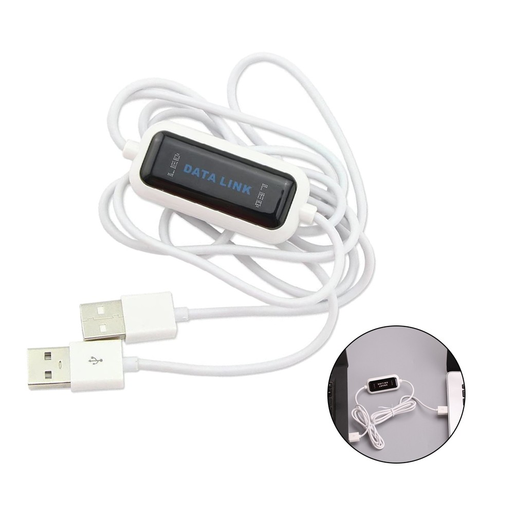 High Speed Data Transfer LED Cable Direct Copy Between 2 PC Computers