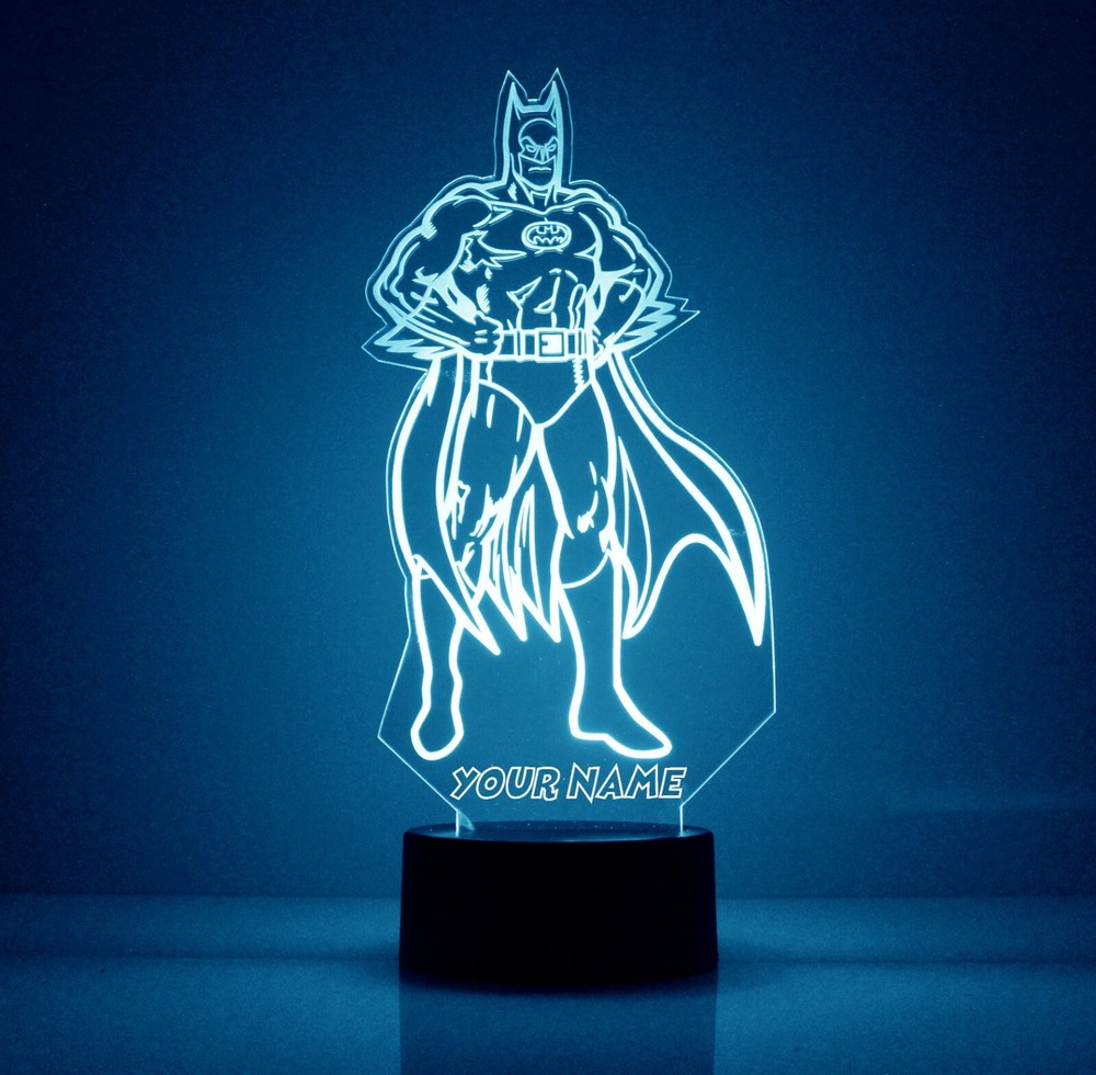 Batman Personalized FREE, LED Night Light Lamp with Remote Control LED Light