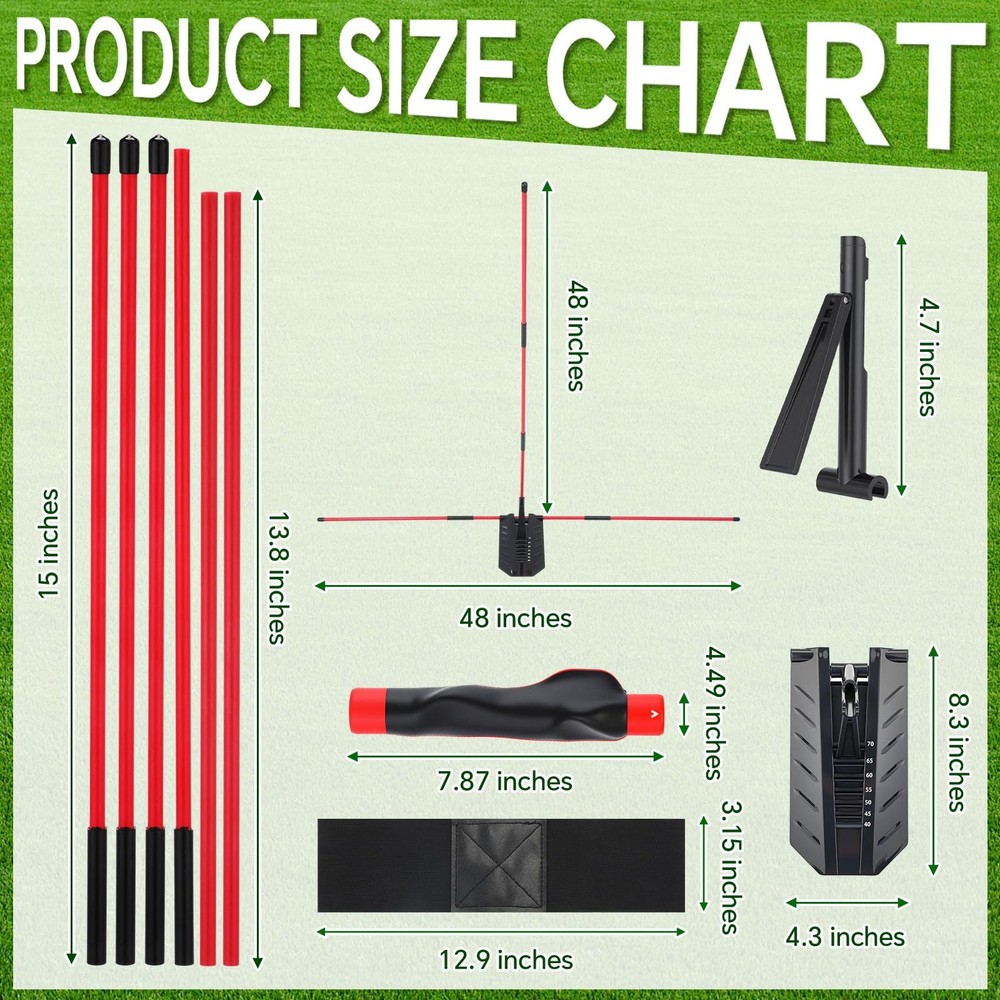 Golf Alignment Sticks and Swing Trainer with Angle Holder for Aiming Putting ...