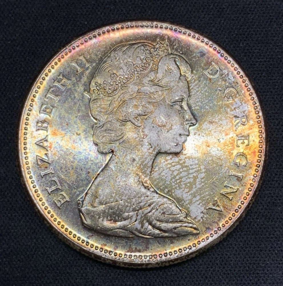 1967 Canada Silver Dollar $1 - Colorful Toned