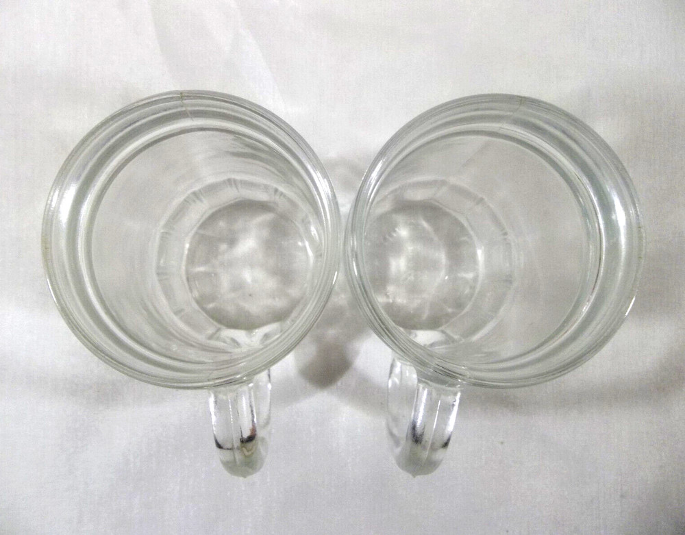 Set of 2 Clear Glass 7 oz Mugs