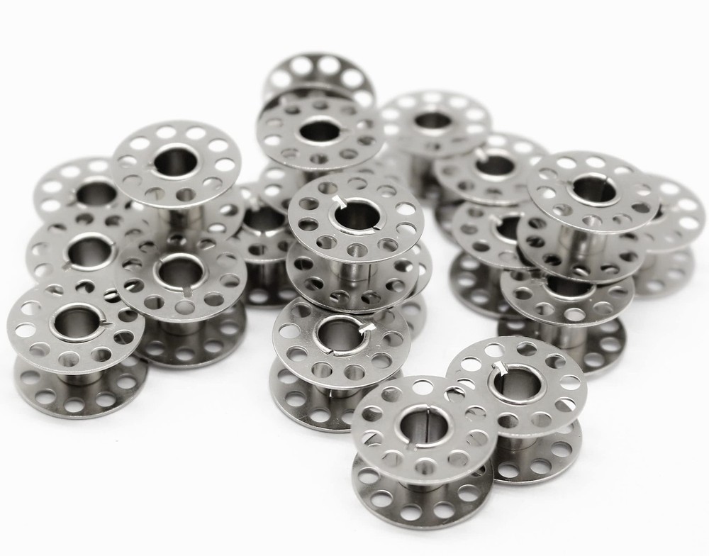 2pcs Bobbin Case + 20 Metal Bobbins Class 15 Front-Loading Compatible Machines