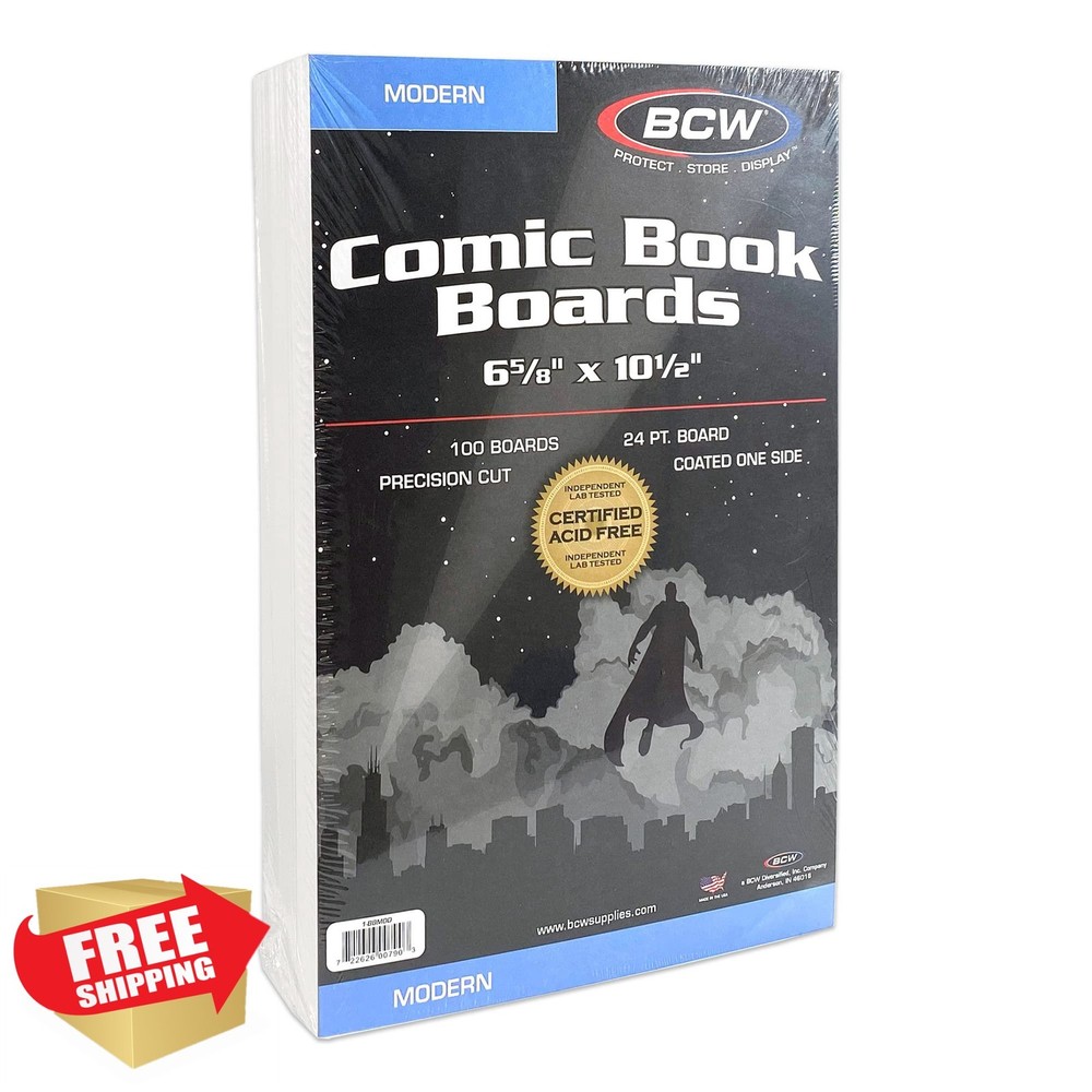 BCW Modern Comic Backing Boards 100 Pack Acid-Free Archival Quality
