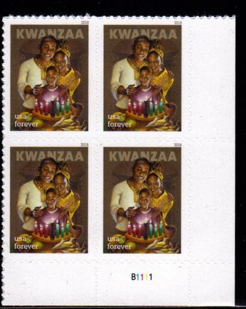 #5337 2018 Kwansaa Plate Block/4  - MNH