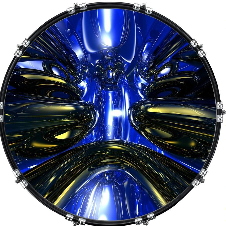20" Custom Bass Kick Drum Front Head Graphical Glass