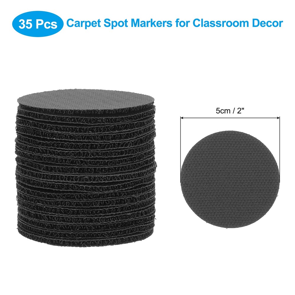 2" Carpet Spot Markers, 35Pcs Dot Markers Hook and Loop, Black