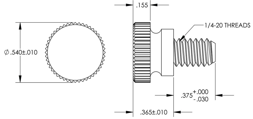 Nylon Thumb Screws, 1/4"-20 Thread