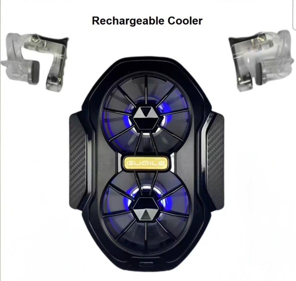 Dual Fan Rechargeable Phone Cooler – Portable Gaming Cooler for iPhone, Android
