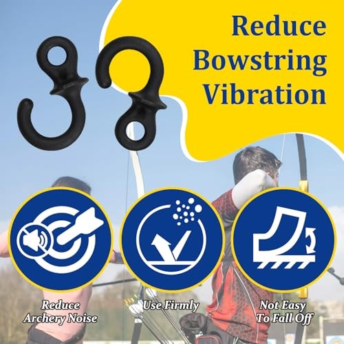 Archery Bow String Dampener Package, Bow String Stabilizer, 4 Pack Black