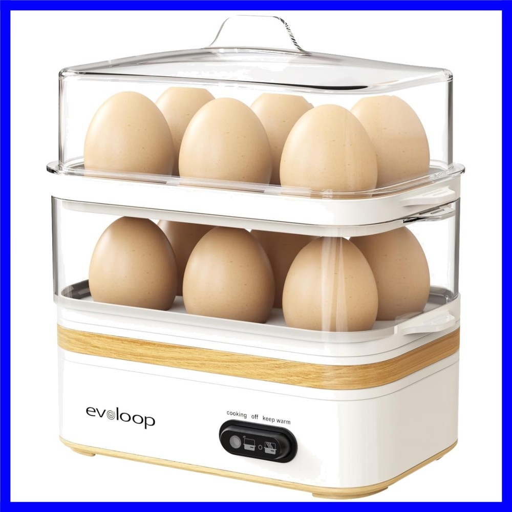 Rapid Egg Cooker Electric 12 Eggs Capacity, Soft, Medium, Hard Boiled, Poache...