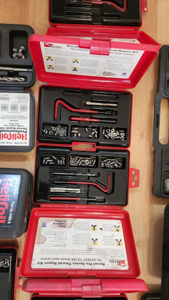 Huge Heli-Coil & Recoil Thread Repair Kit Lot 13 Sets - Taps, Tools, Inserts