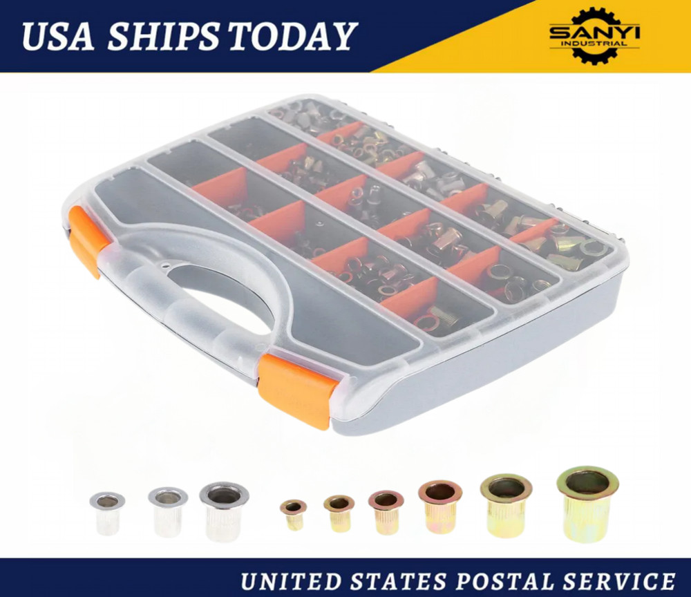 Rivnut Rivet Nut Tool Kit 900PCS with Hand Tool for Threaded Insert Fixing