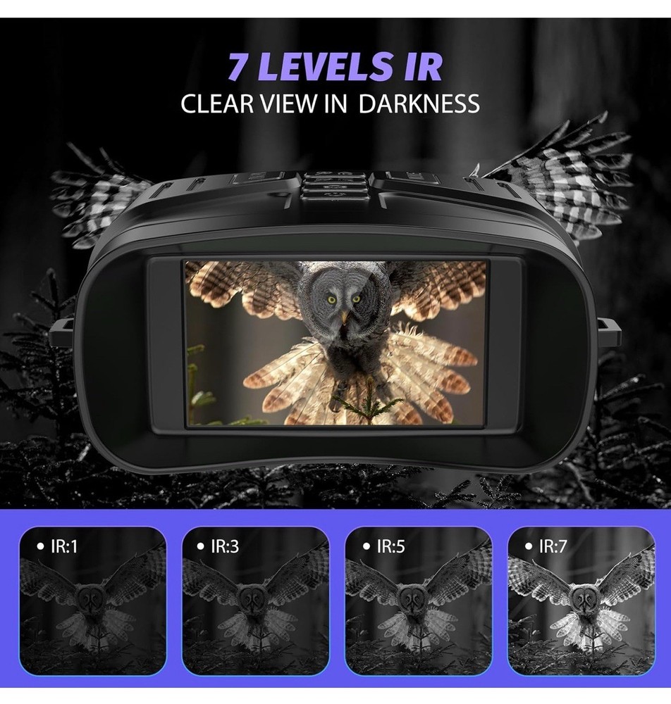 Night Vision Goggles - 4K Night Vision Binoculars Rechargeable Battery 3” Screen
